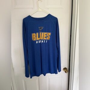 NHL Blues Men’s XL Long Sleeve Tee Shirt - Blue and Gold